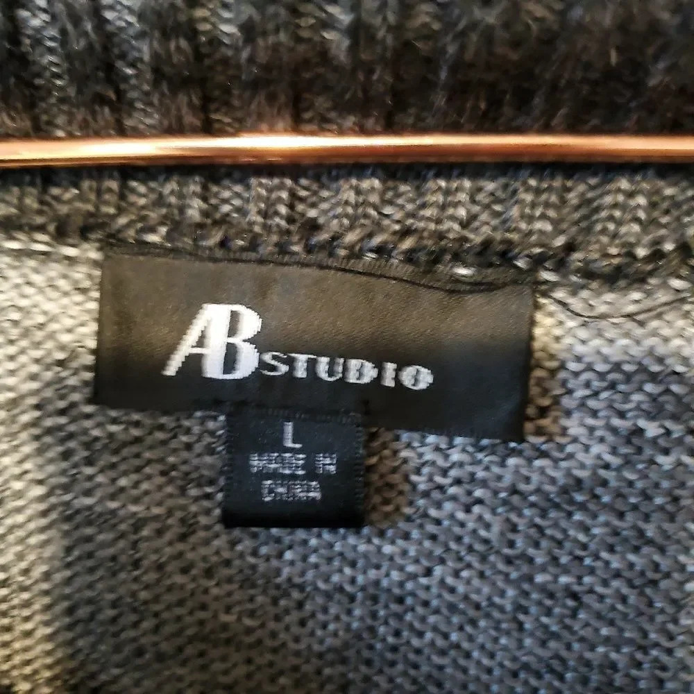 AB STUDIO | Gray Ombre Belted Sweater Dress - Picture 4 of 5
